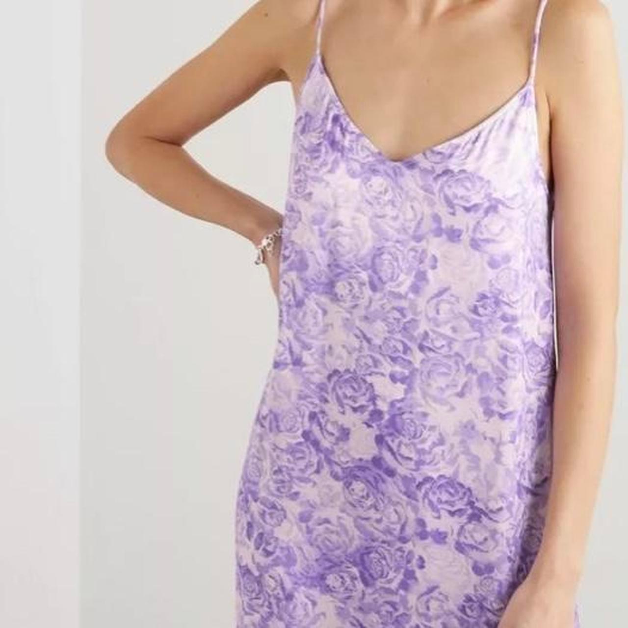Ganni silk slip dress Purple lilac floral Depop