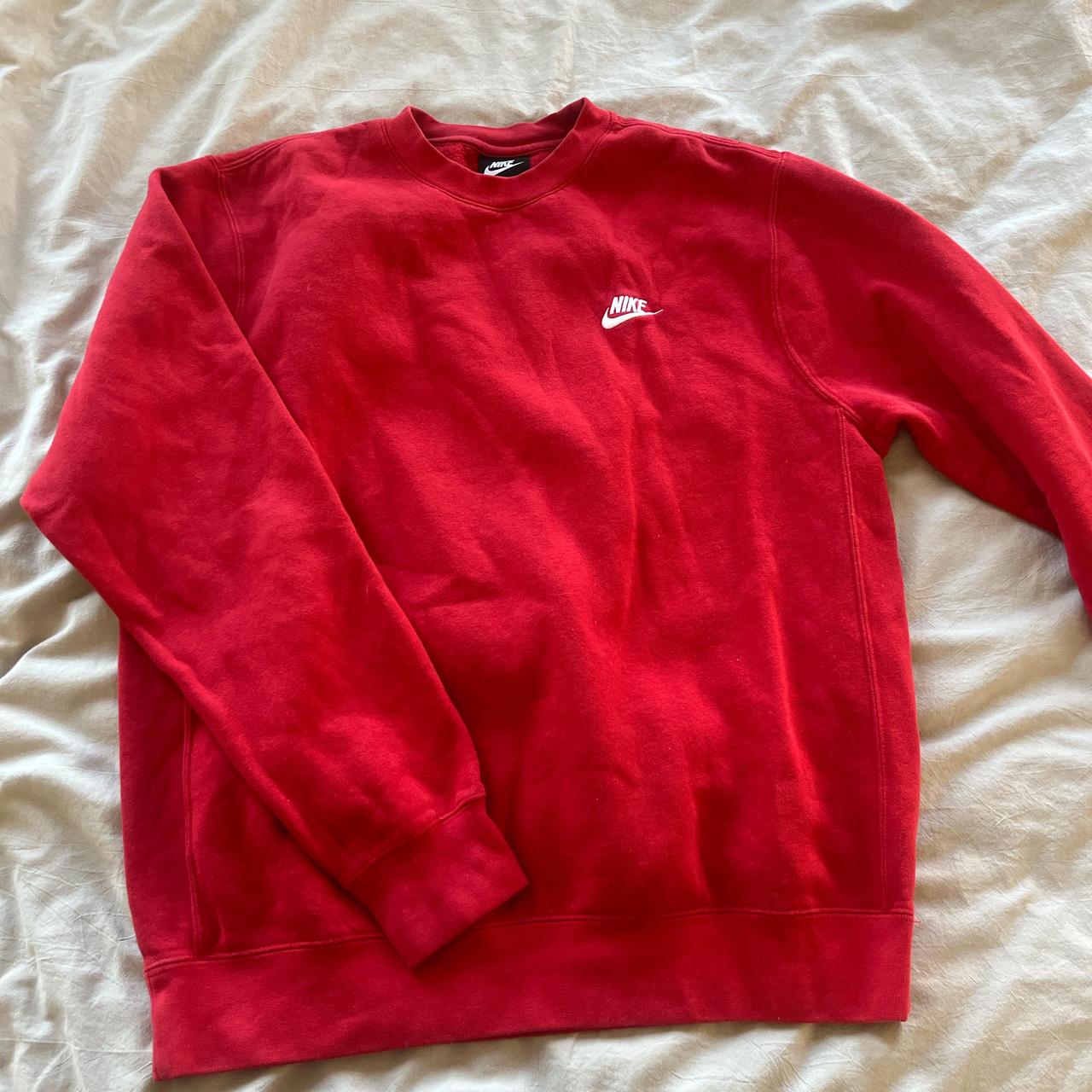 Red nike crewneck sweatshirt crewneck red nike depop