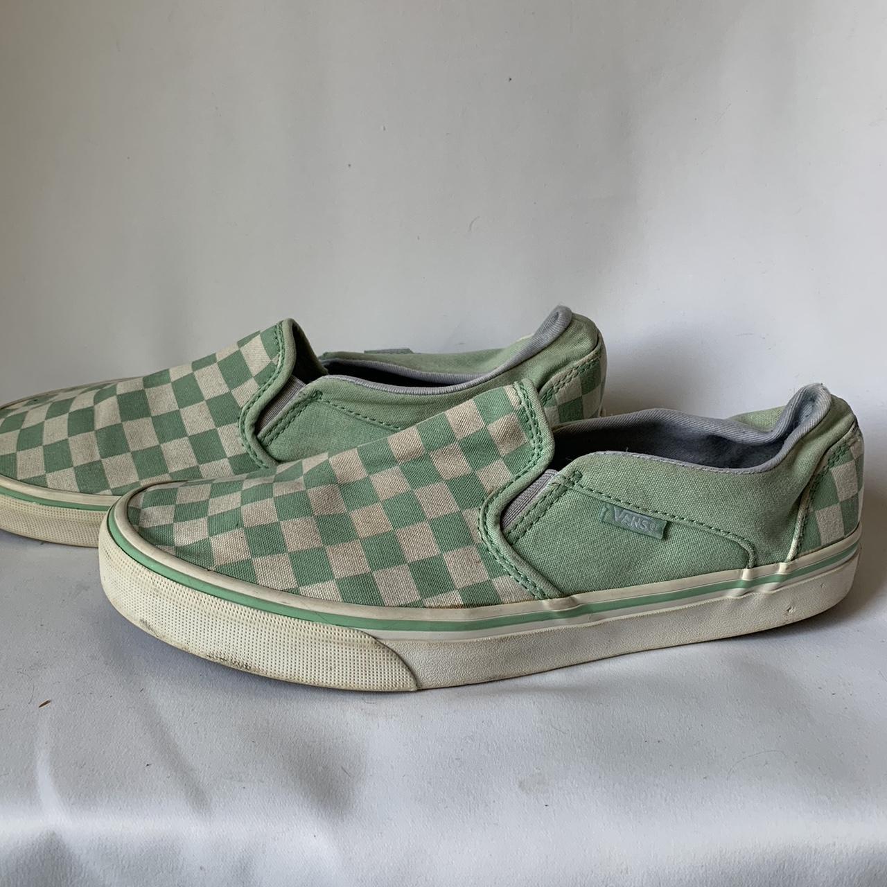 Women s 9.5 Mint checkered vans Depop