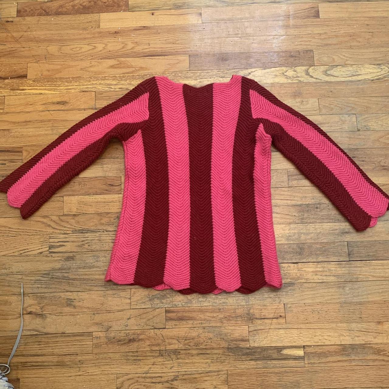 Women's Pink and Red Jumper Depop
