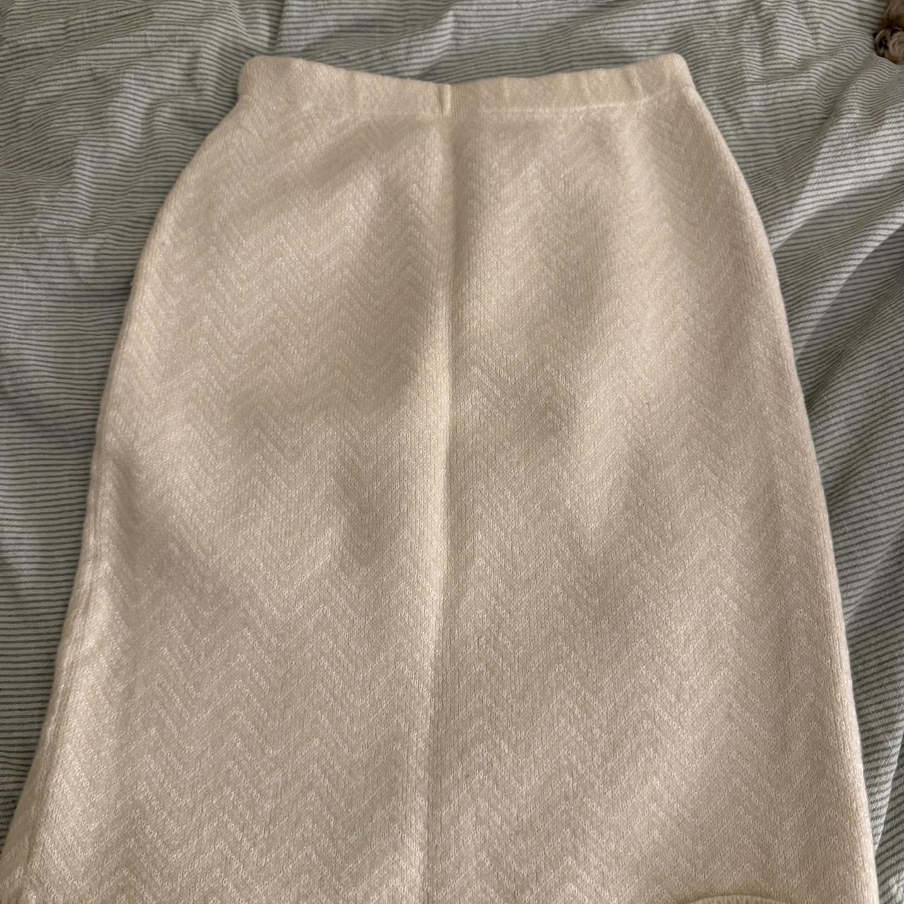 Women's Skirt - White/Cream - S – Cream midi skir… - image 3