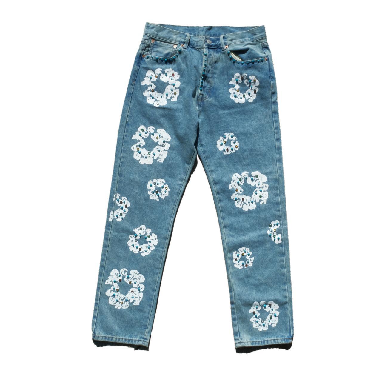 Studded Denim Tears Jeans Black Cotton | Depop