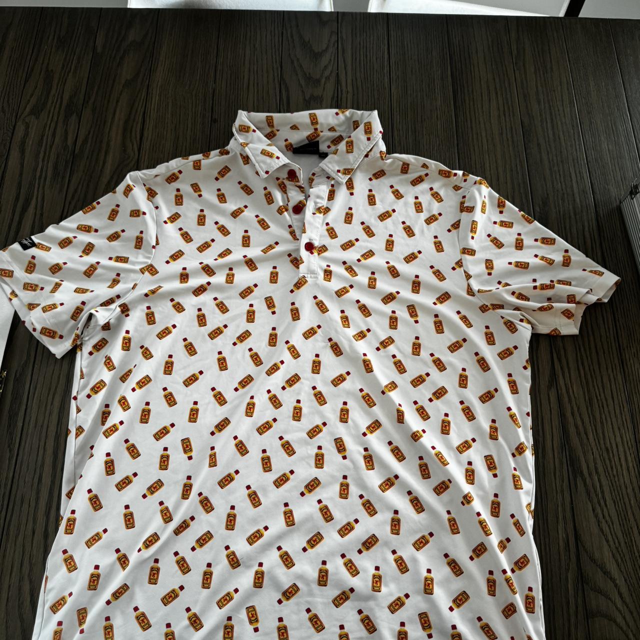 Sunday Swagger white and red polo golf shirt