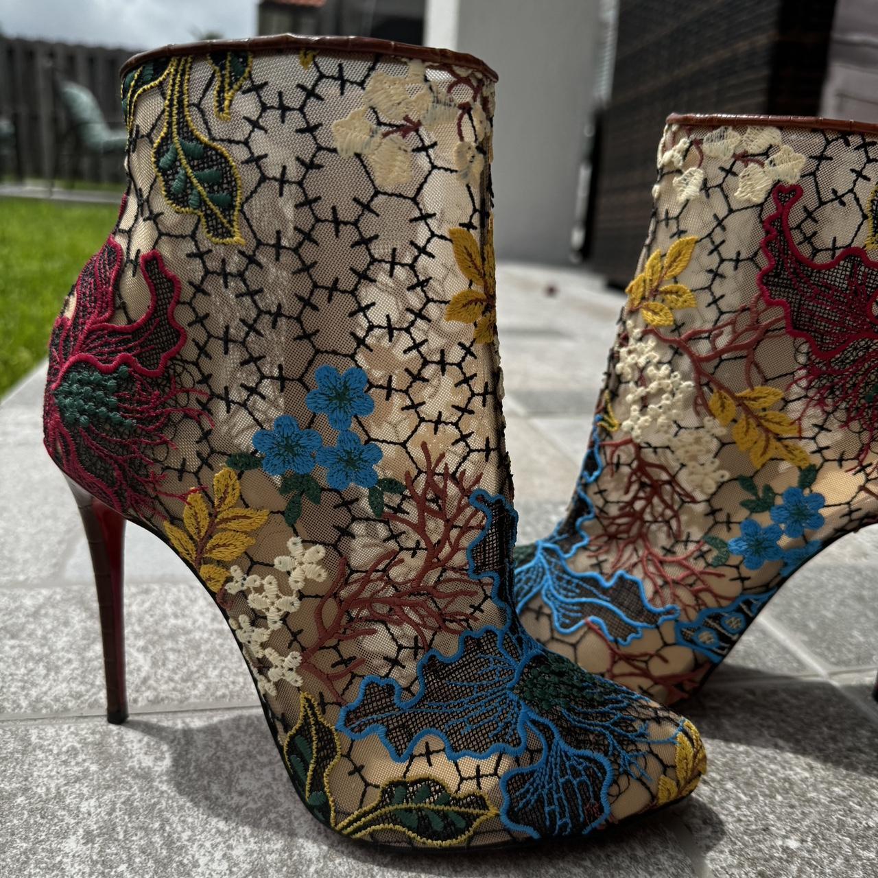 Christian Louboutin Multicolor Mesh and Croc | Depop