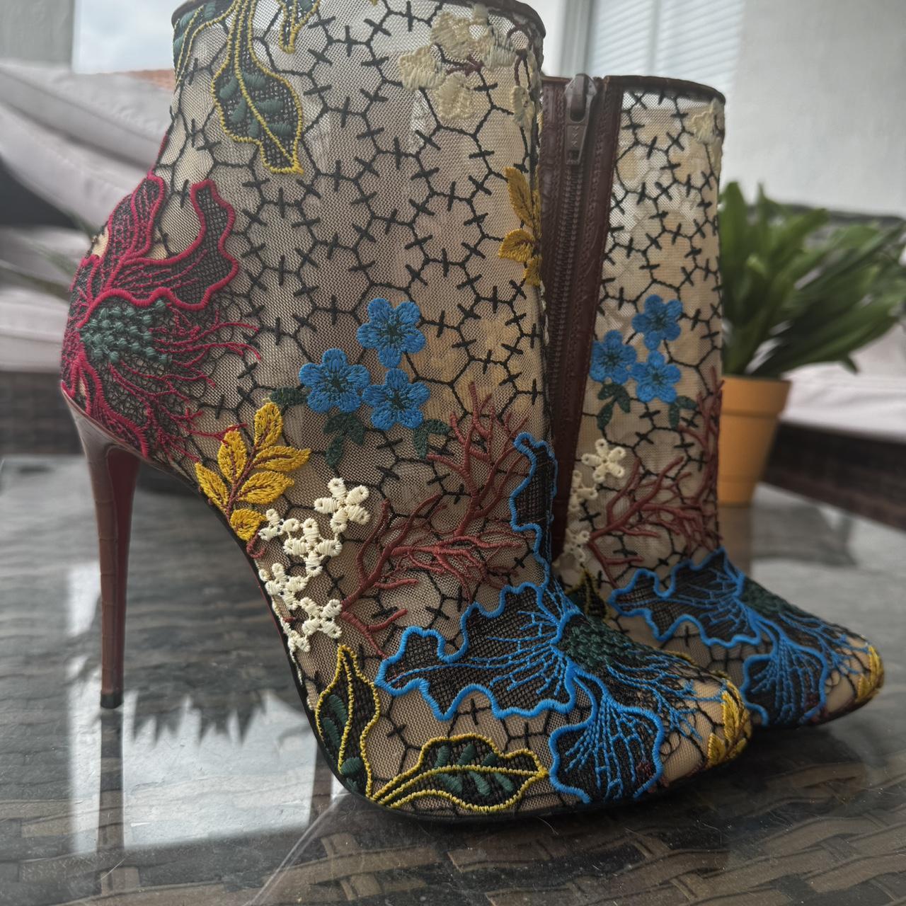 Christian Louboutin Multicolor Mesh and Croc | Depop