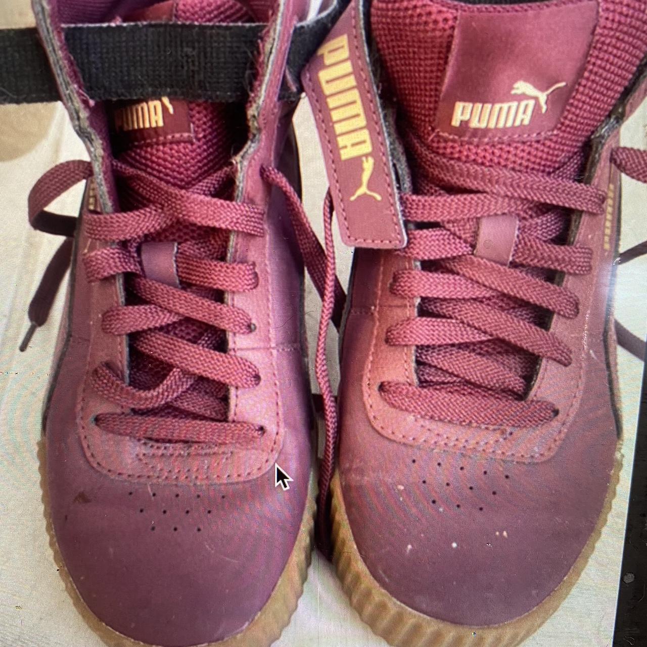 Burgundy high top pumas hotsell