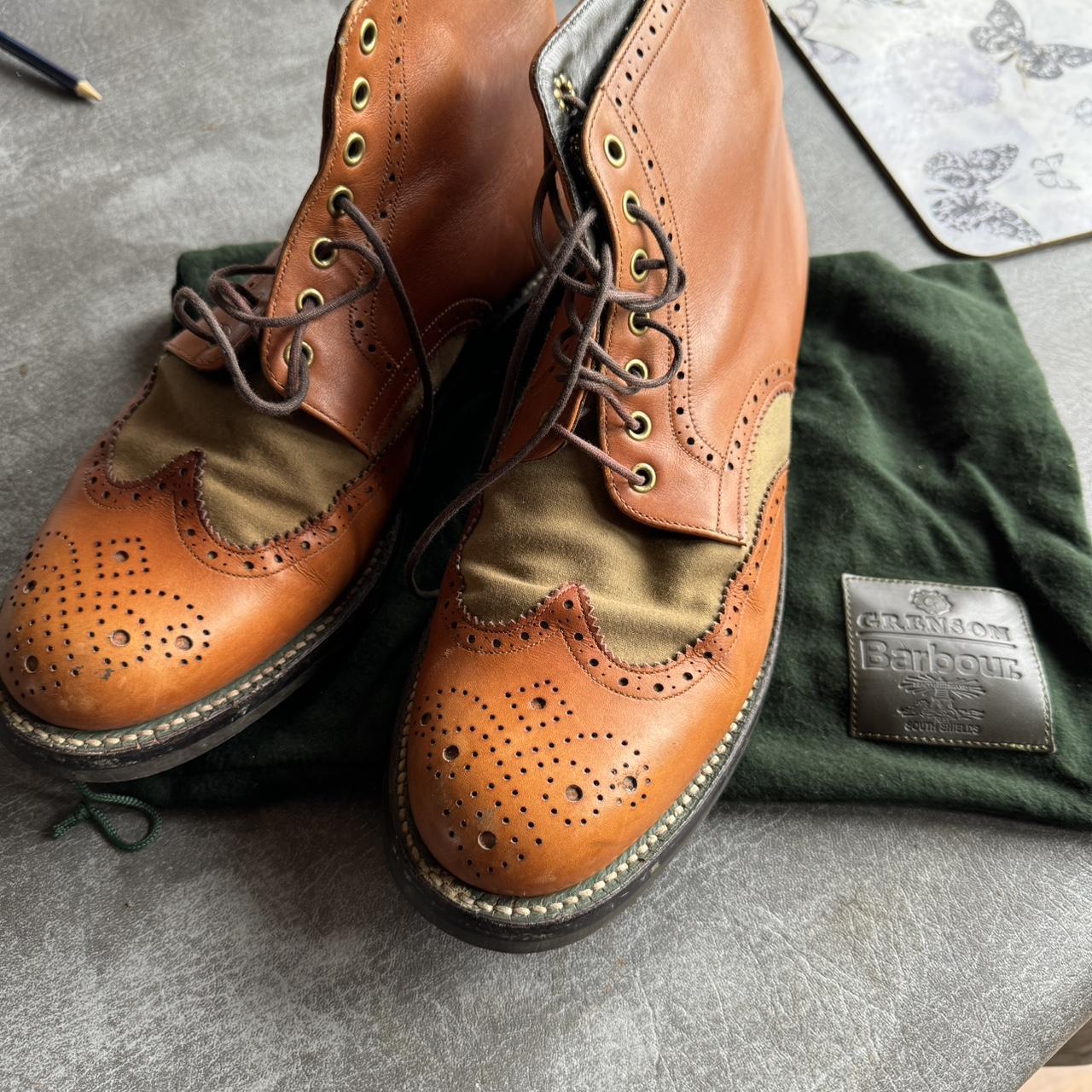 Barbour brown and tan leather boots