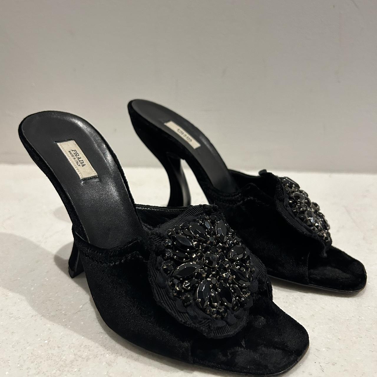 Prada velvet outlet mules