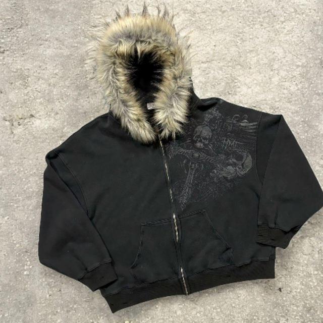 Y2k fur-jacket - Depop