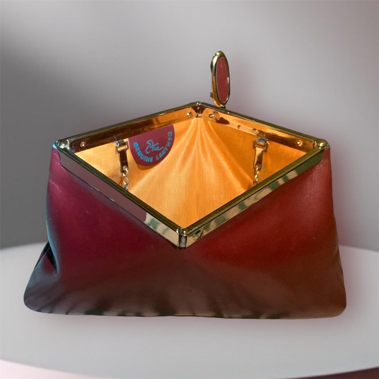 VINTAGE 1960s BURGUNDY LEATHER CLUTCH by Depop - Main Image
