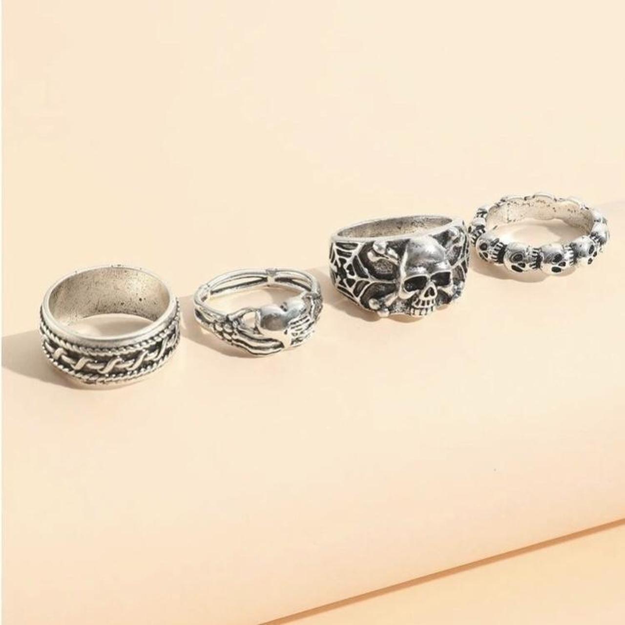 Bundle of buy silver skull rings