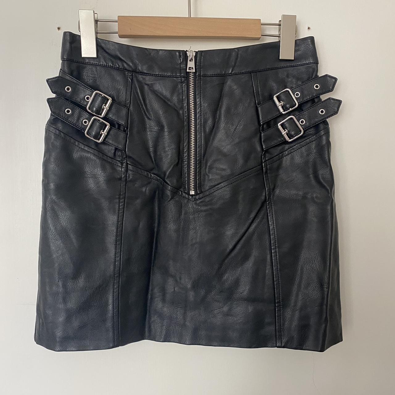 Topshop faux leather biker mini Fully