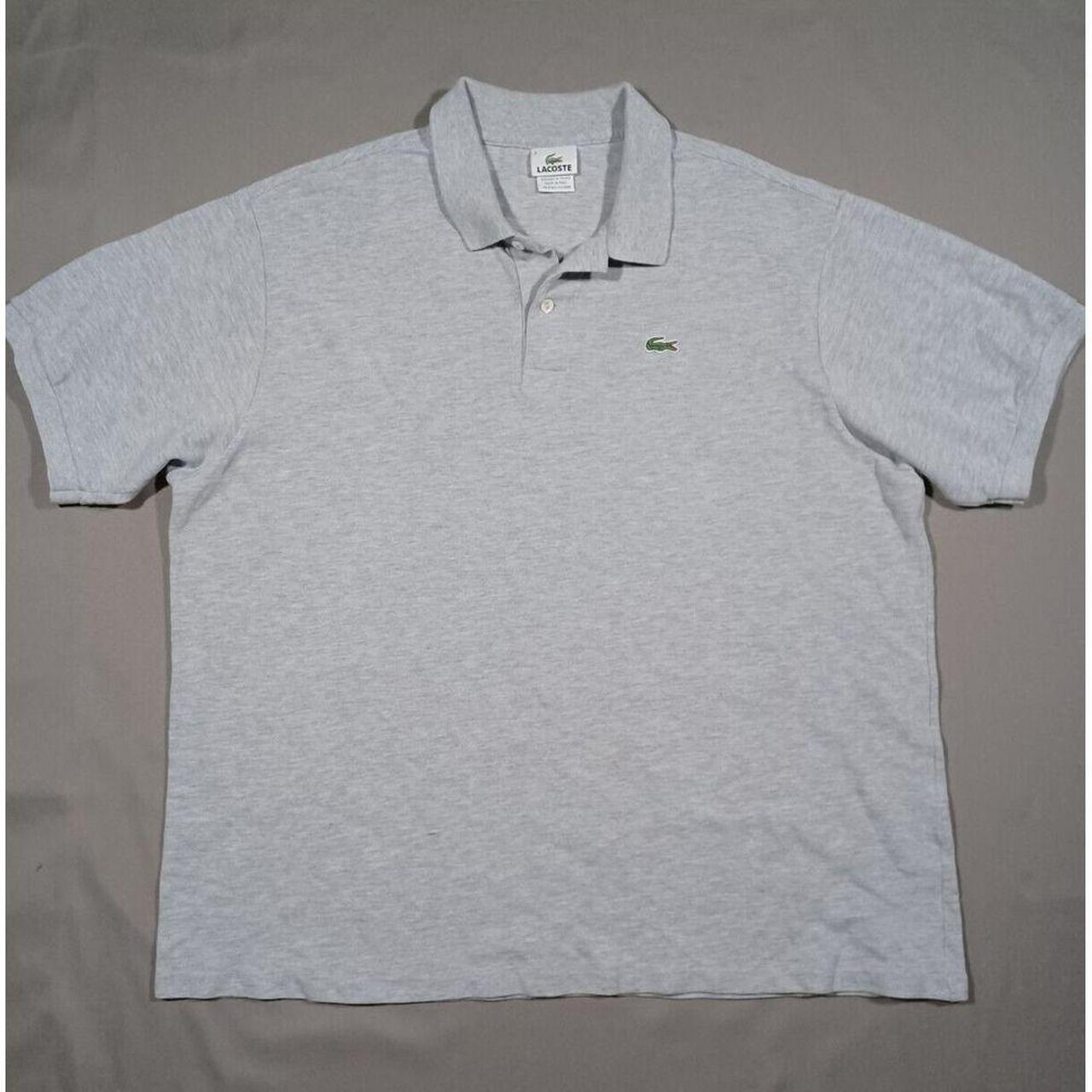 Lacoste Shirt Mens Size 8 2XL Gray Polo Cotton Made. Depop