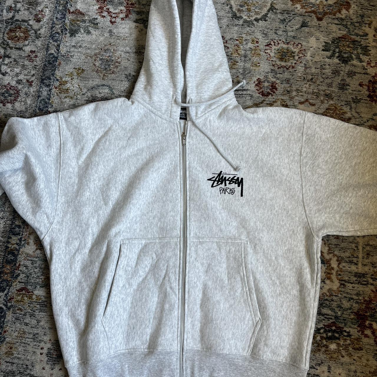 Stüssy/Stussy Salmon Pink Zip Up Hoodie Size: | Depop
