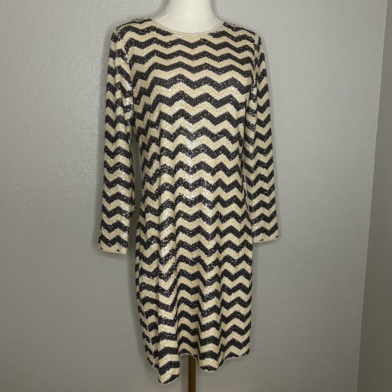 J. Crew buy Black Chevron Stripe Wool Sheath dress