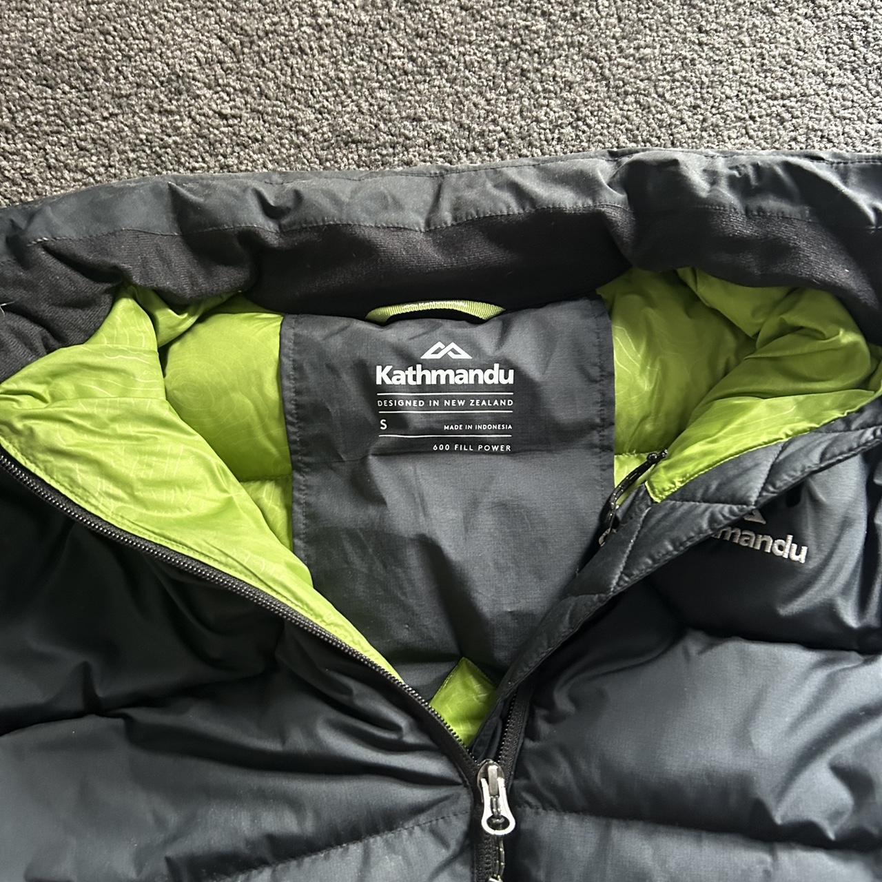 Hooded Down Jacket Kathmandu Black Jacket With Green Inside