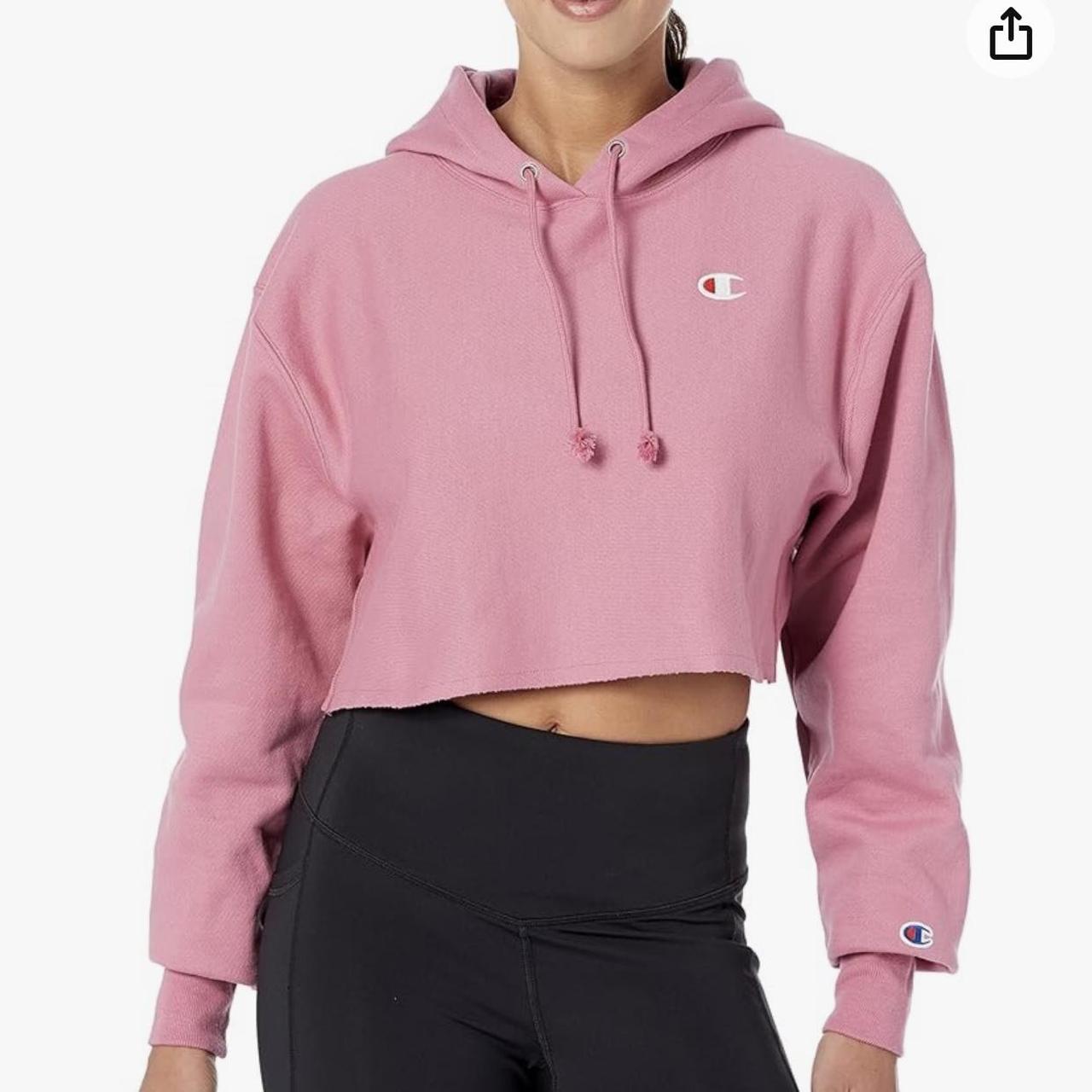 Champion reverse weave pink crop hoodie best sale