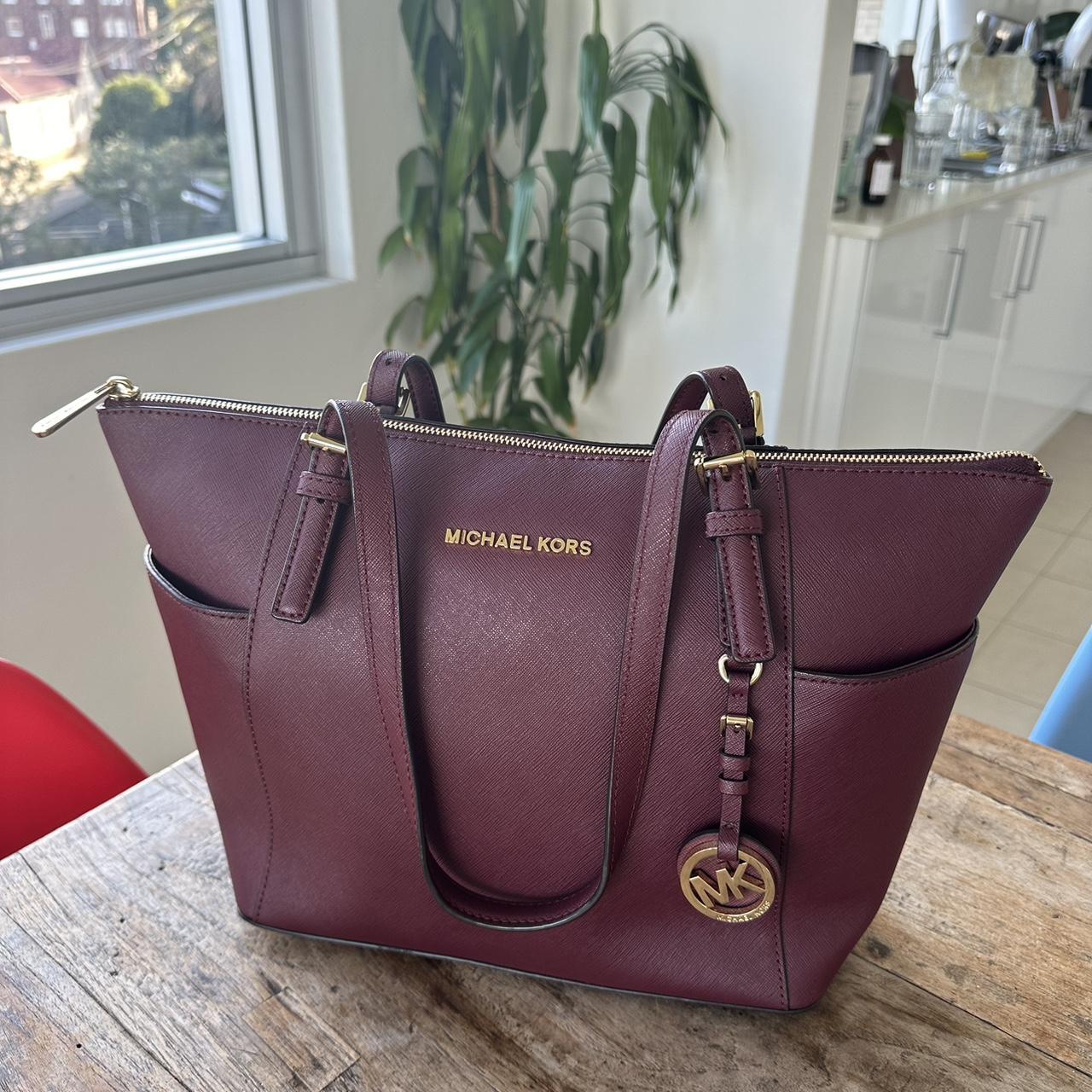 Michael sale Kors tote- burgundy red