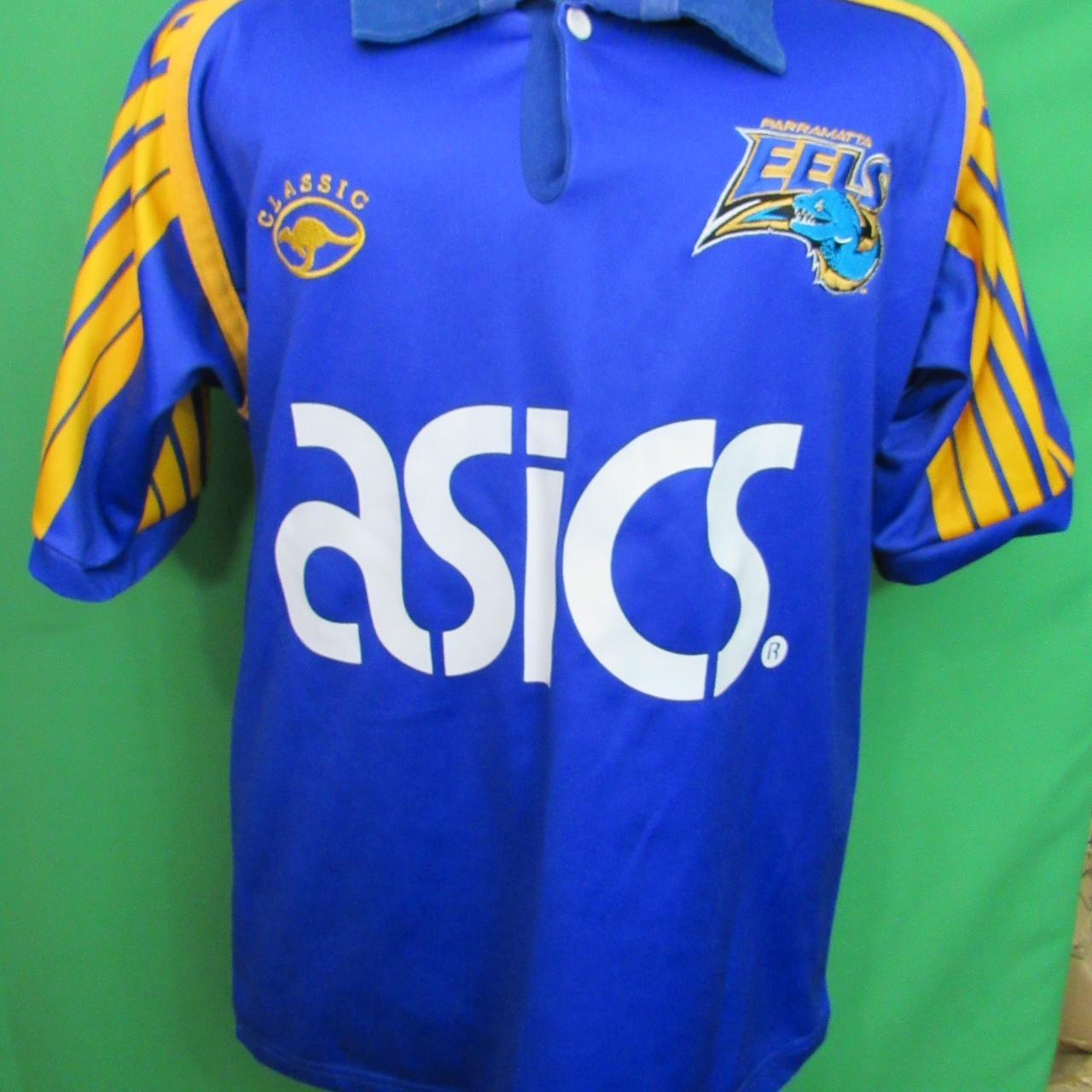 ASICS Men's Shirt Blue/Multi M – Classic Asics Parramatta Eels