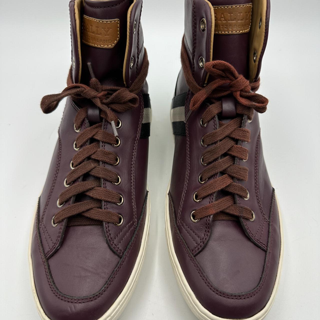 Bally Oldani Leather High Top Sneakers Merlot Size 7 US Depop