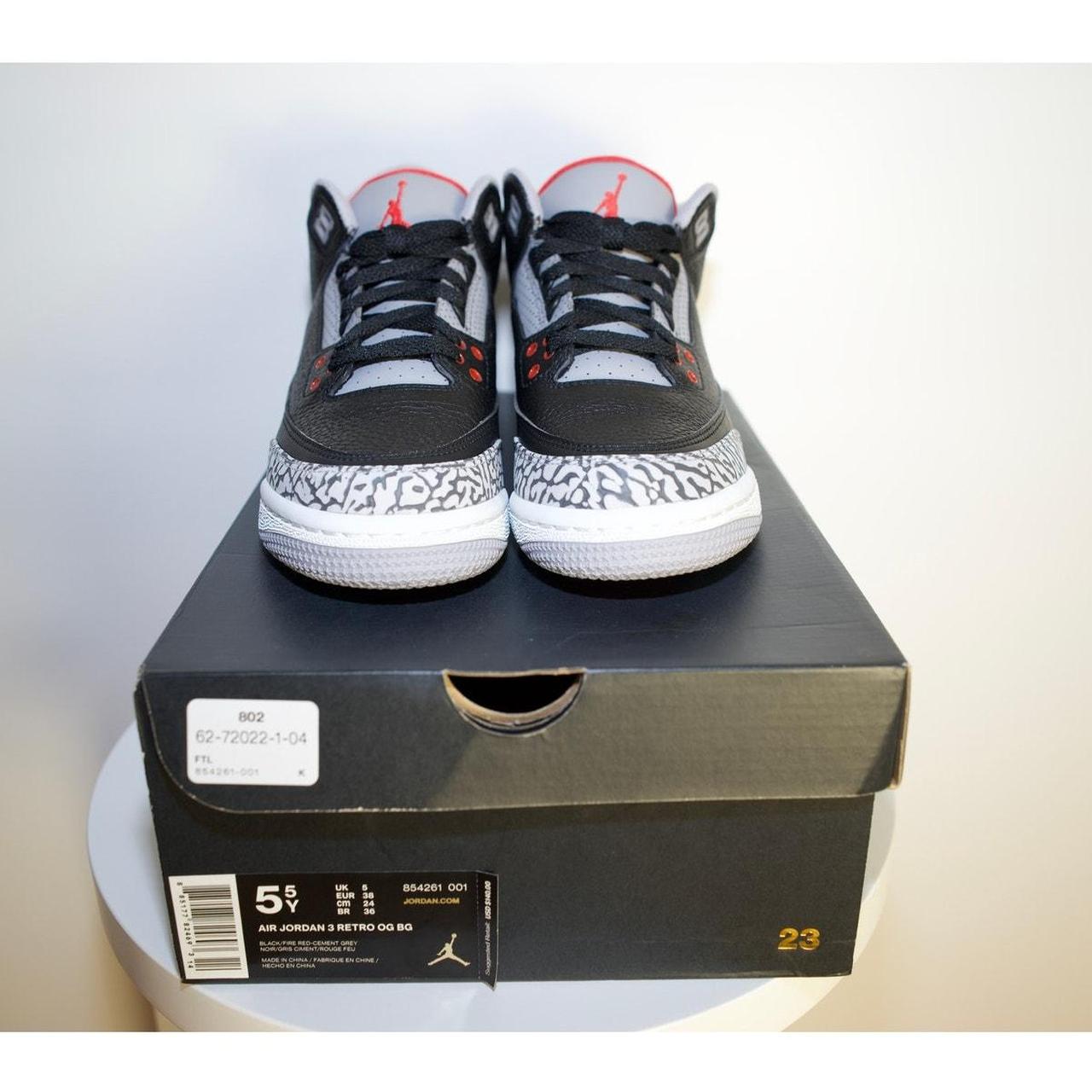 Nike Air Jordan 3 Retro Black Cement Sneakers / Size | Depop