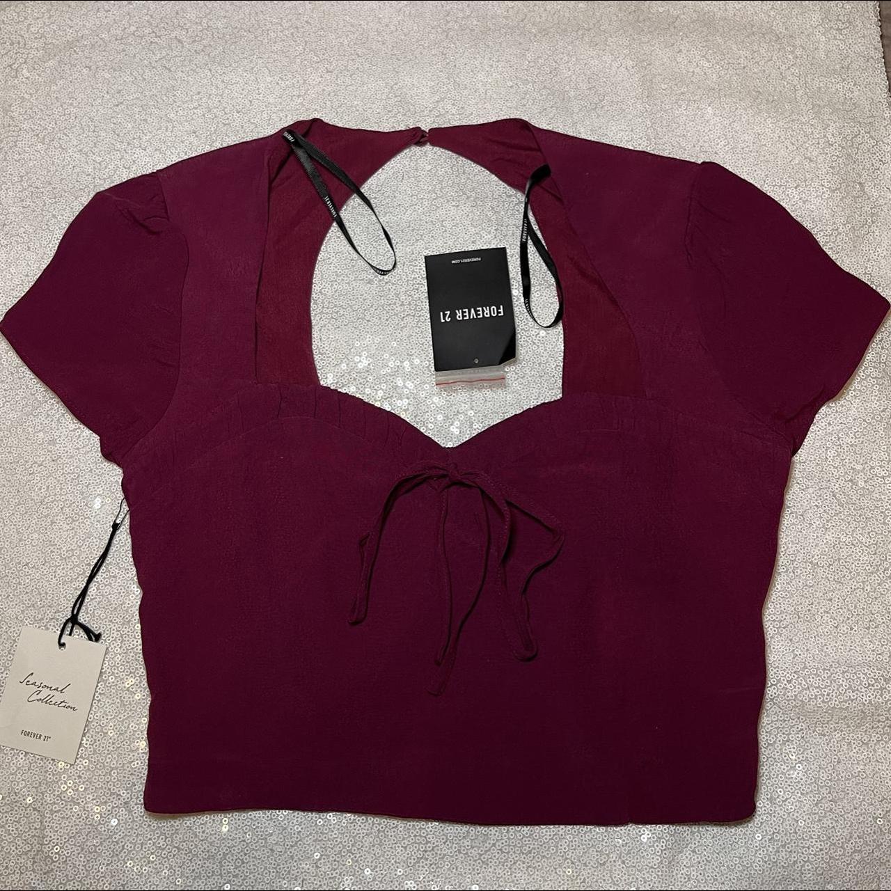 brand new burgundy top in a size S with tags, it's... - Depop