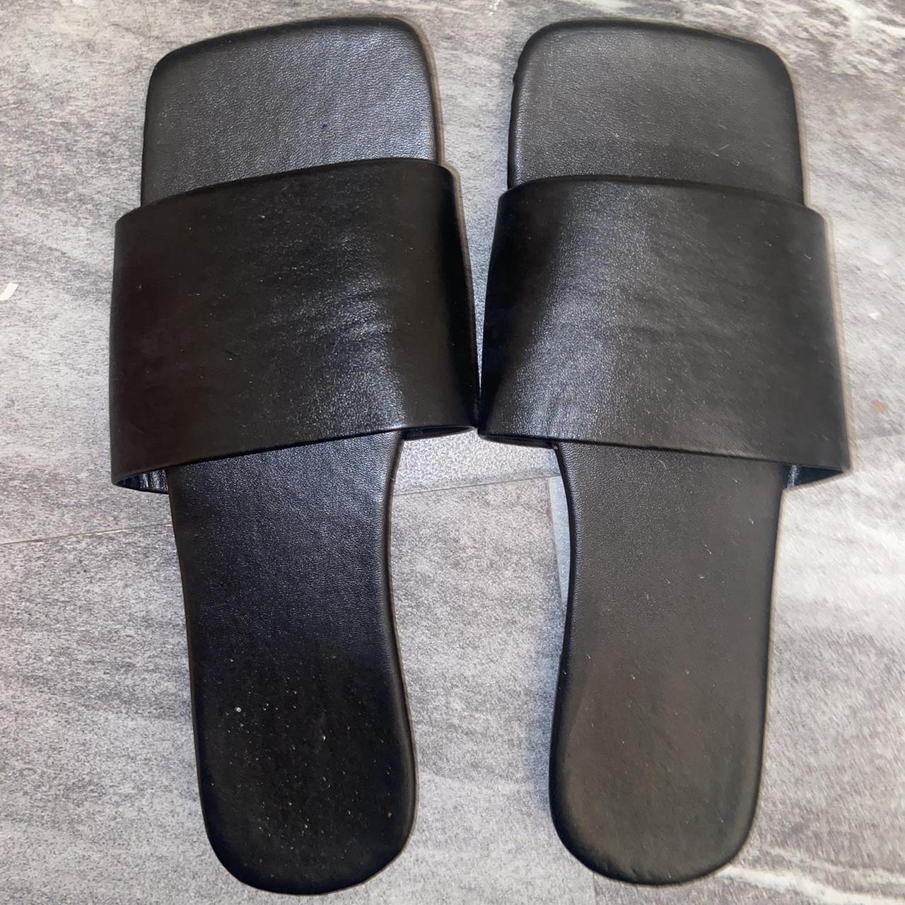 Minimalist basic black slides! Never worn just... - Depop