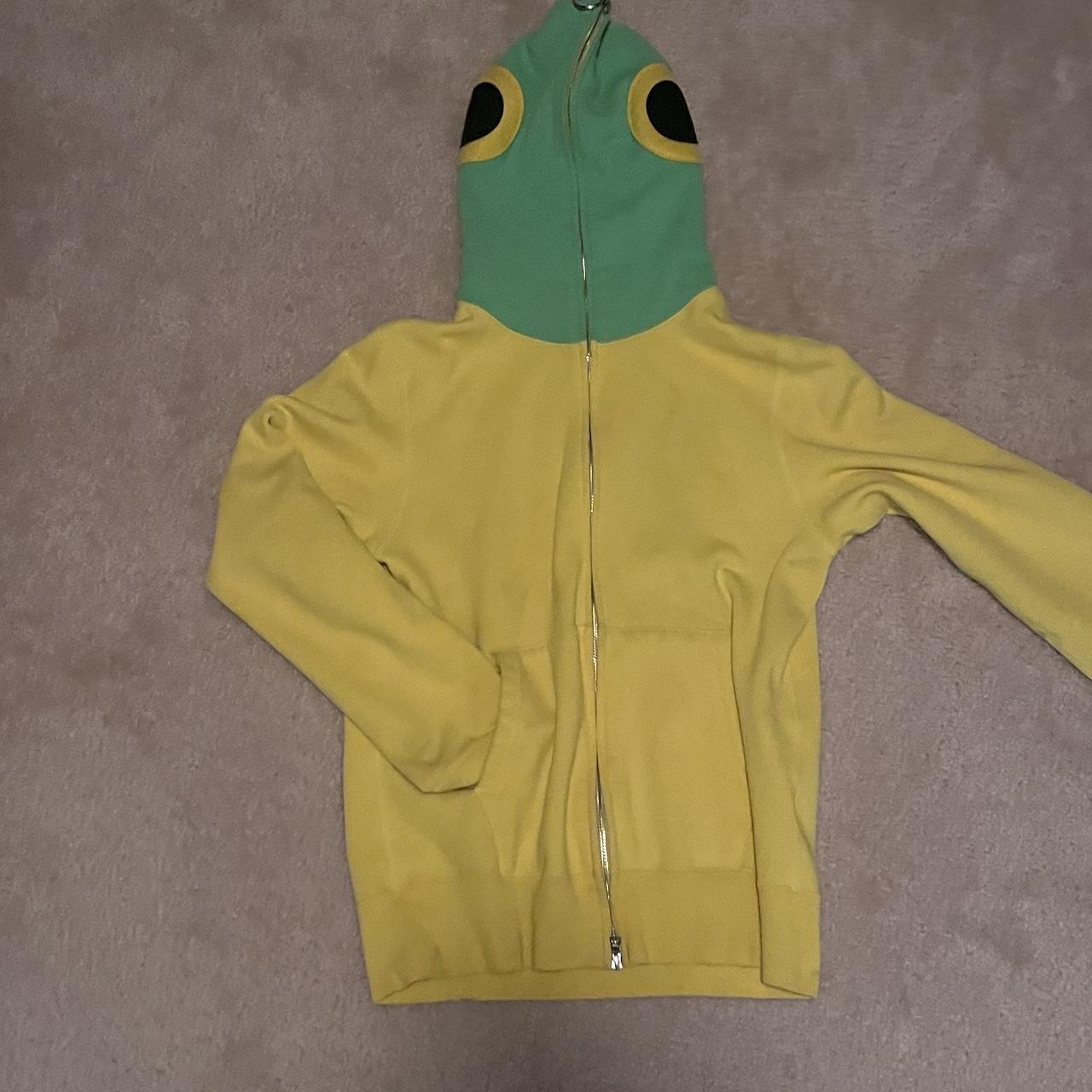 Bape full zip up hoodie Size small It s a fish Green. Depop