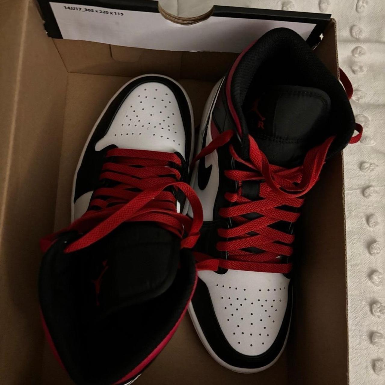 Jordan 1 mid, gym red black toe, size Us M:7.5 And | Depop