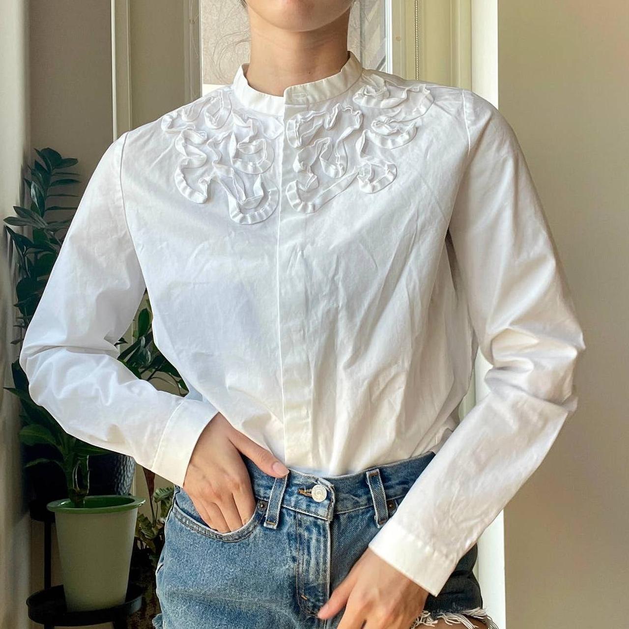 COS Women's White Blouse | Depop