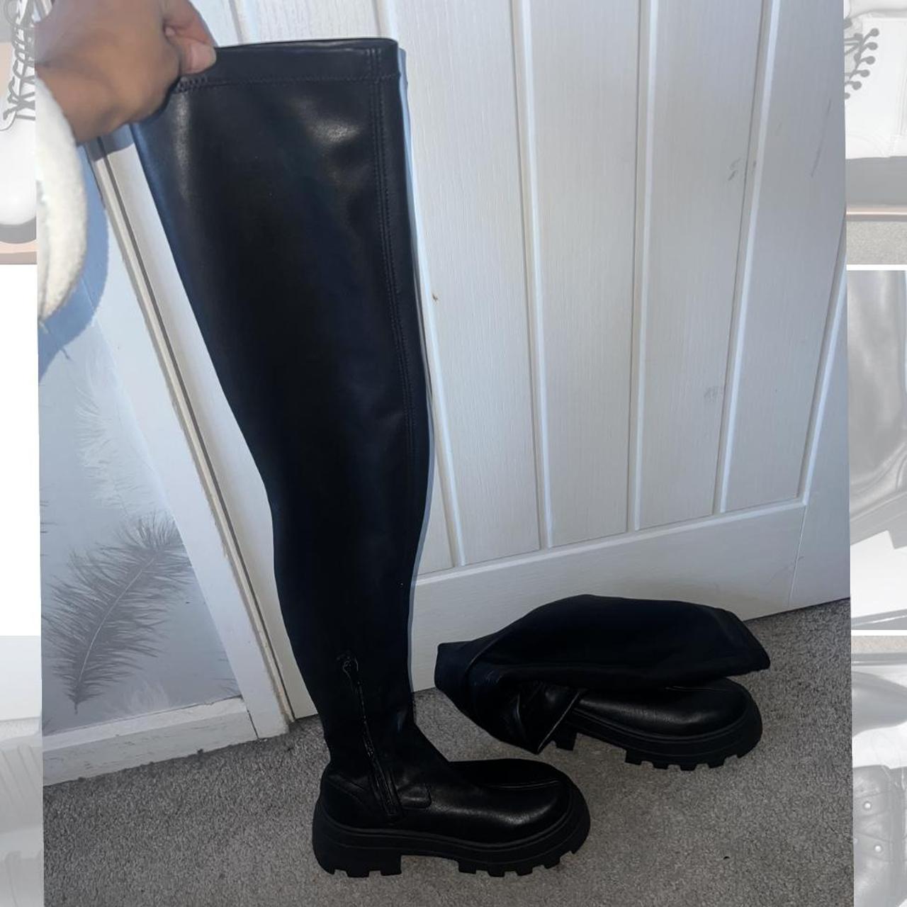 tight thigh high boots flat