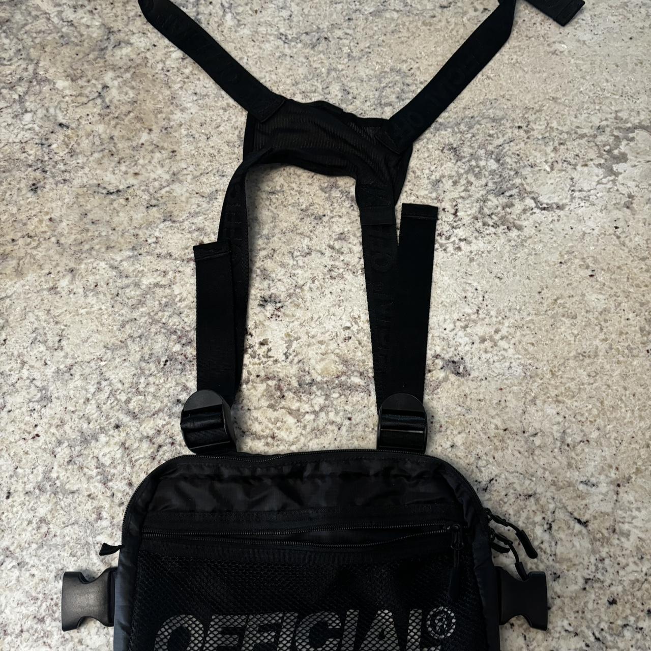 official black reflective chest bag