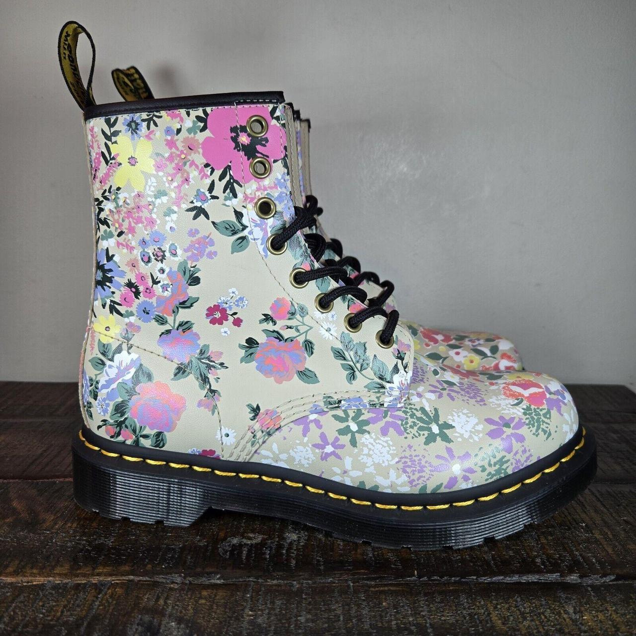Dr. Doc Martens 1460 W Lace Up Boots Floral. Depop