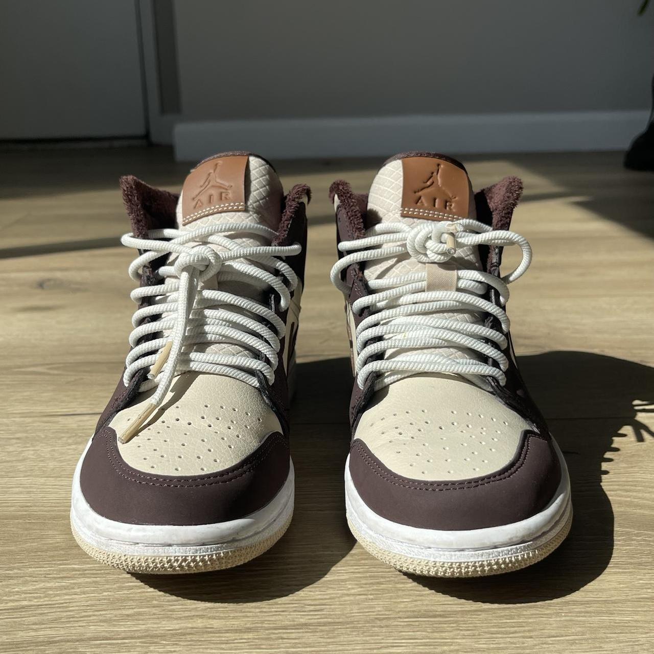 Jordan 1 Mid SE Brown Basalt Oatmeal (Women's) US 7... Depop