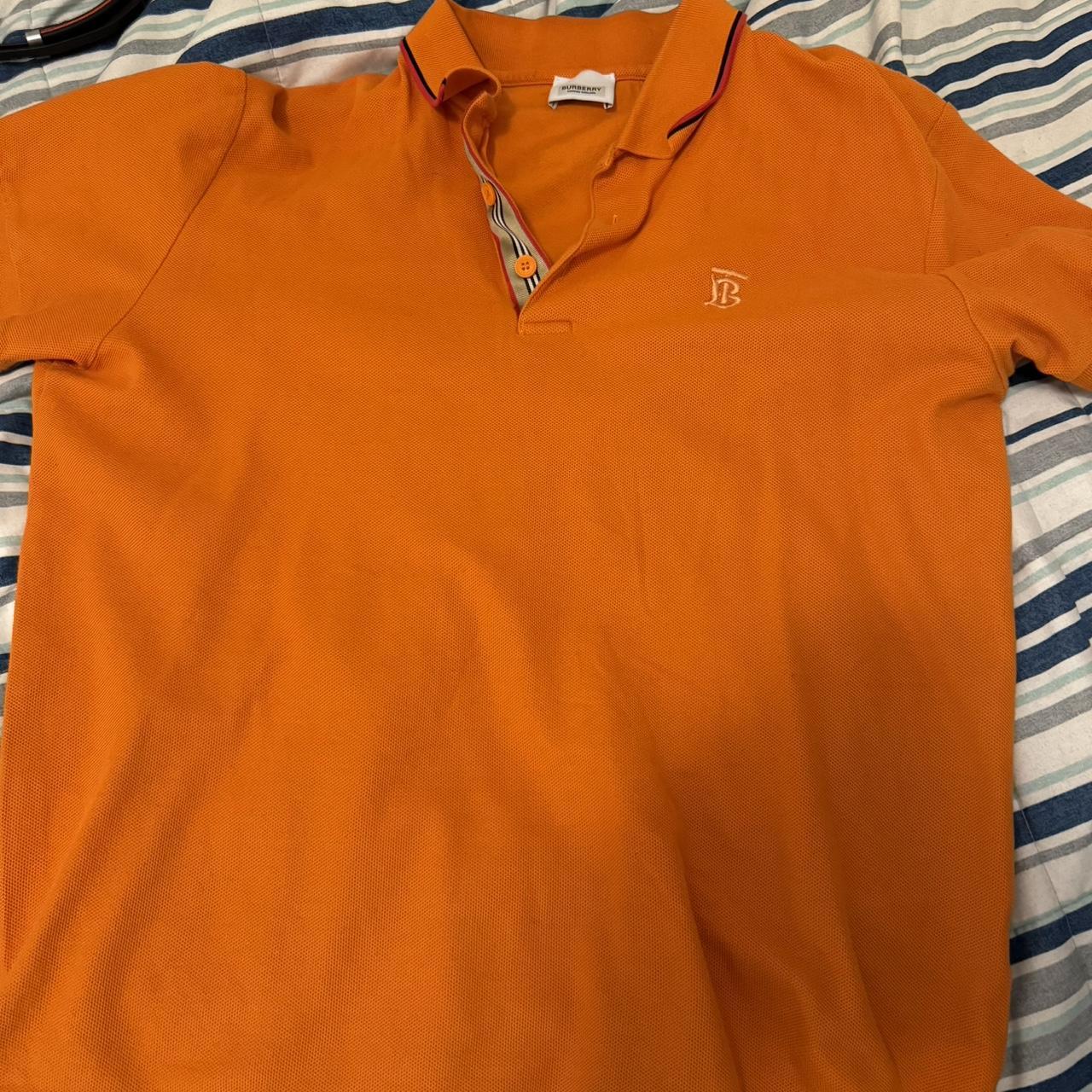 Orange burberry polo shirt online