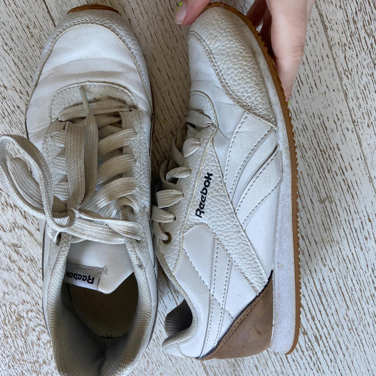 Reebok Tennis Shoes White Trainers Tan