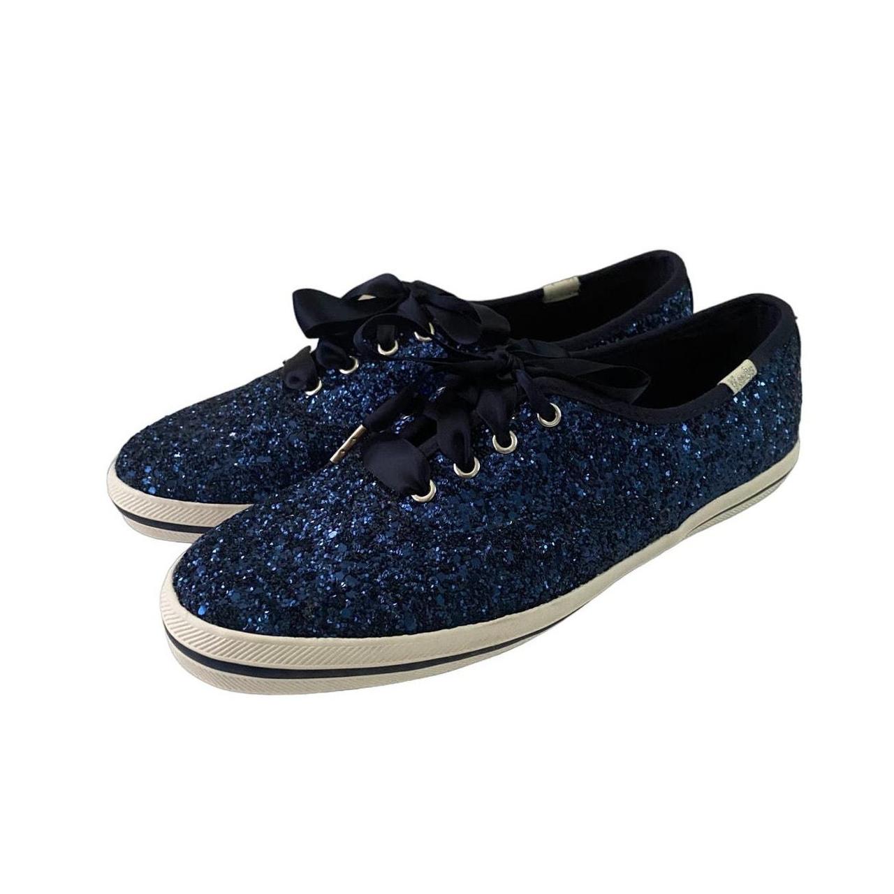 Navy blue sparkly trainers fashion