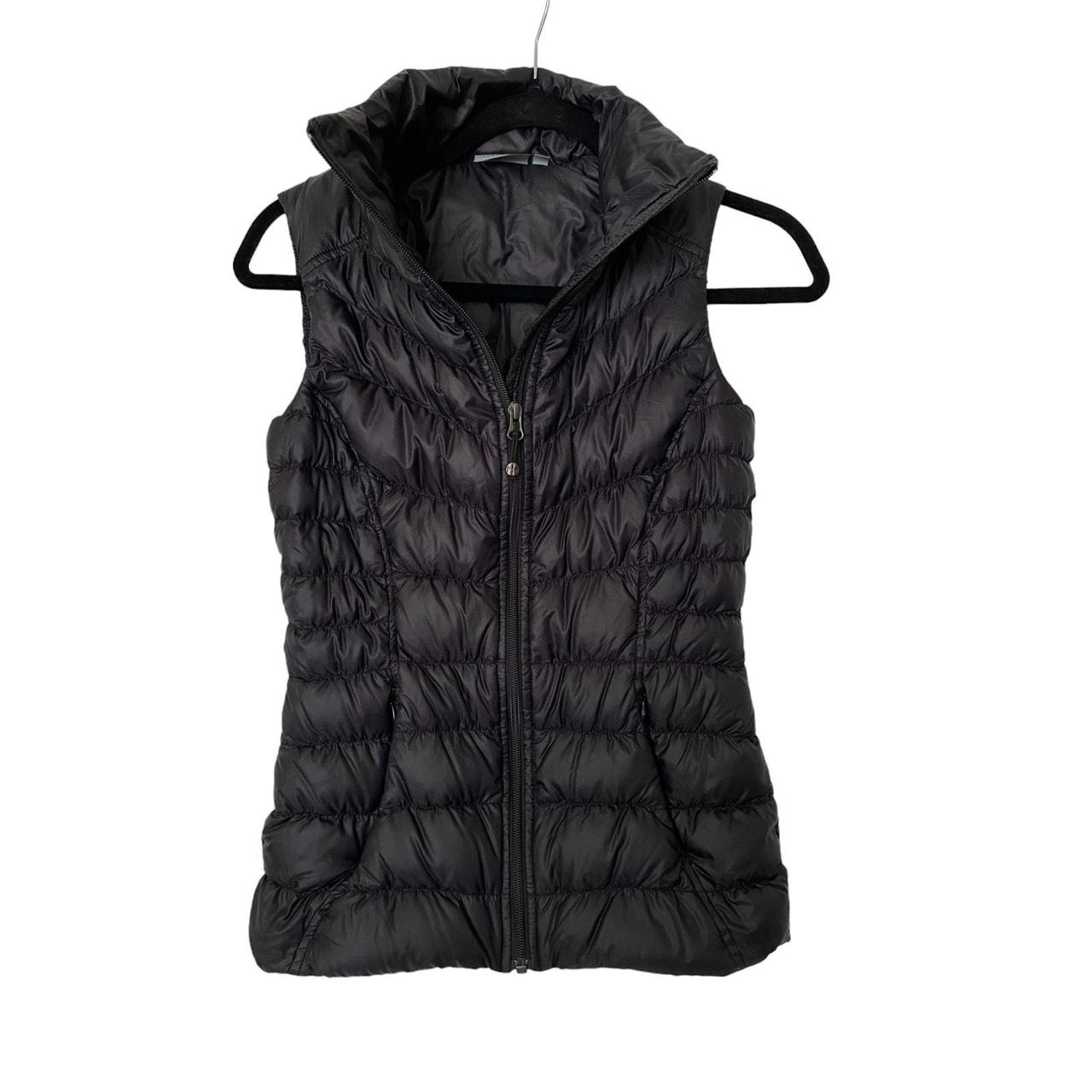 Athleta Black Puffer Goose Down Vest Depop
