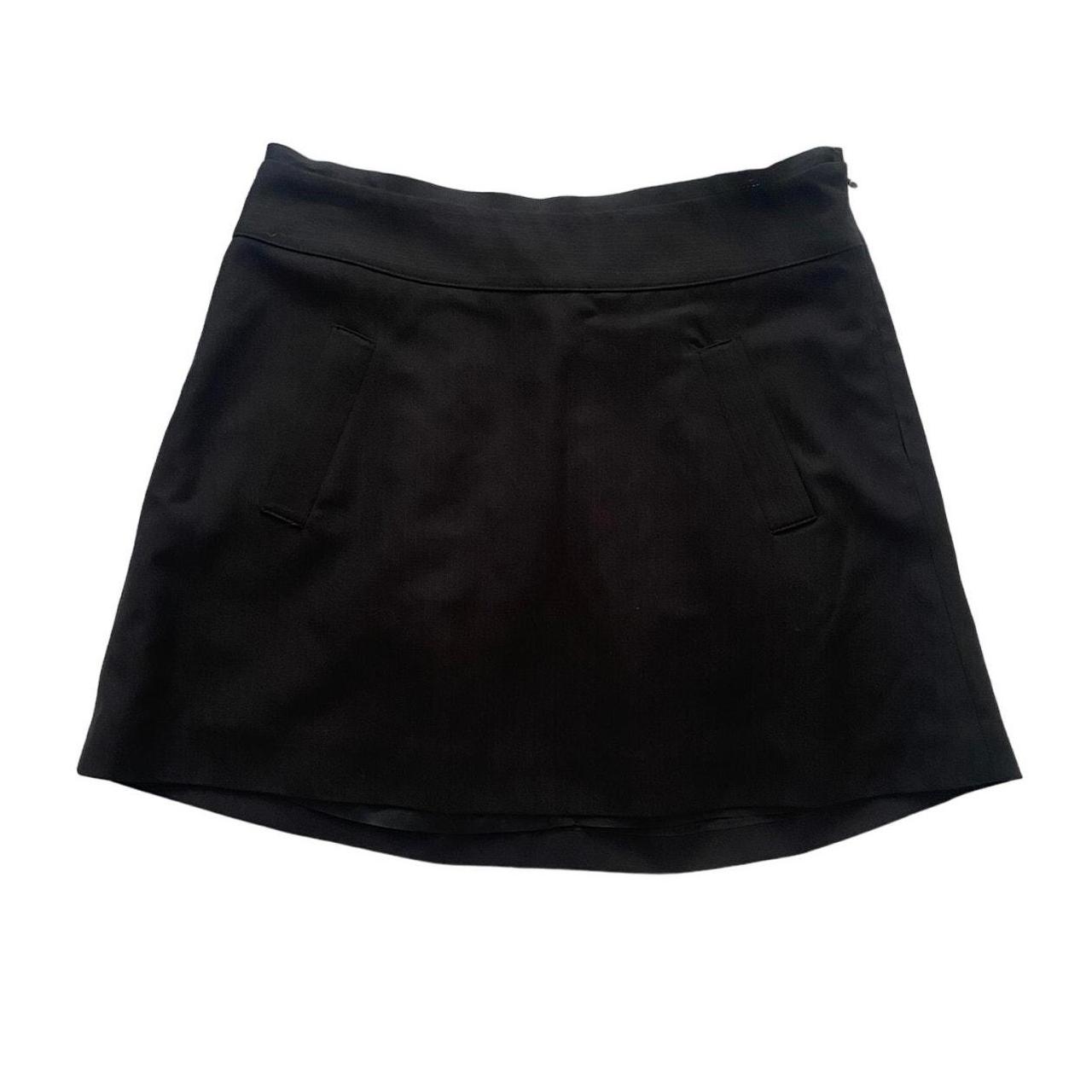 Y2K Black BCBG A Line Mini Skirt with Back Pleated. Depop