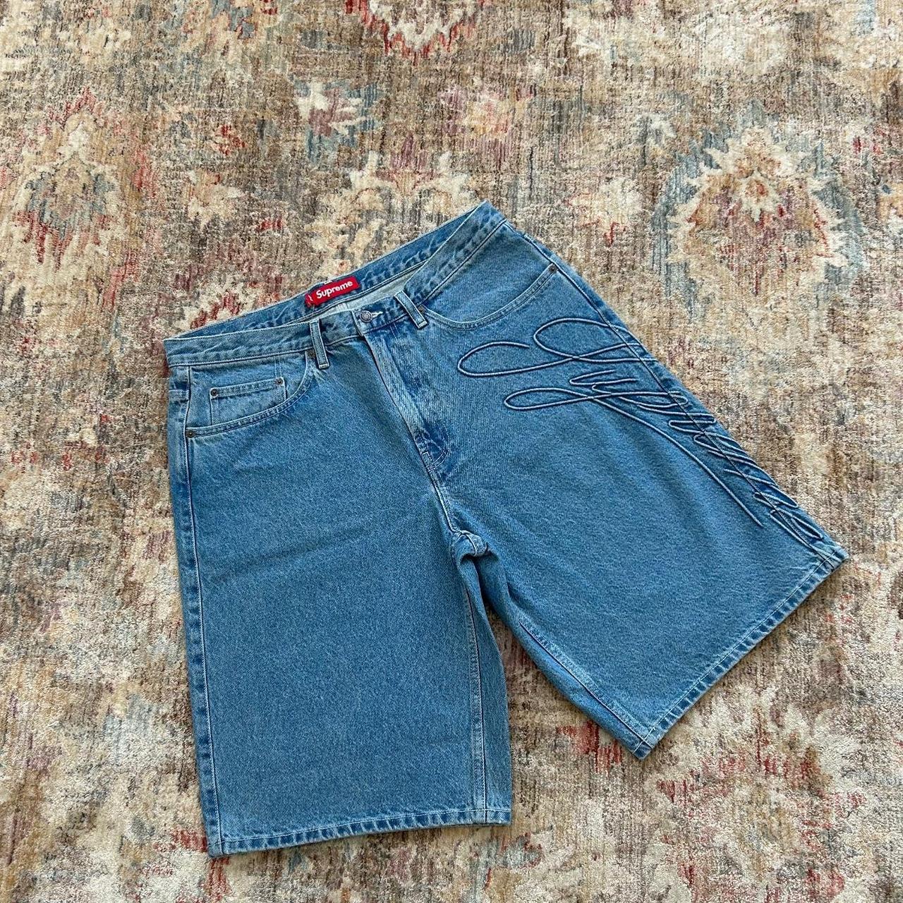 Supreme Script Baggy Denim Short 34サイズ ファッション 