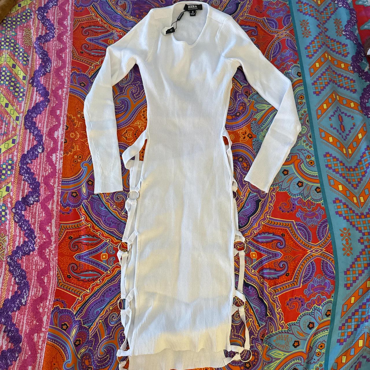 Women's Bodycon Dress - White - S – Women's Hera Collection white buckle bodycon dress