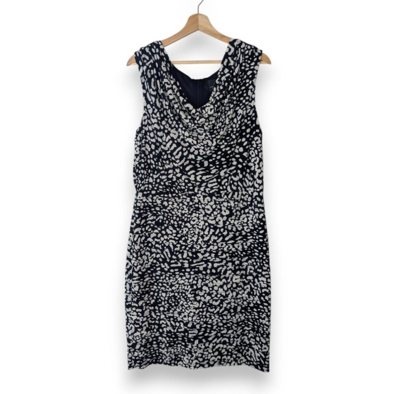 Adrianna Papell Women's Pleated Dress Black/White 14