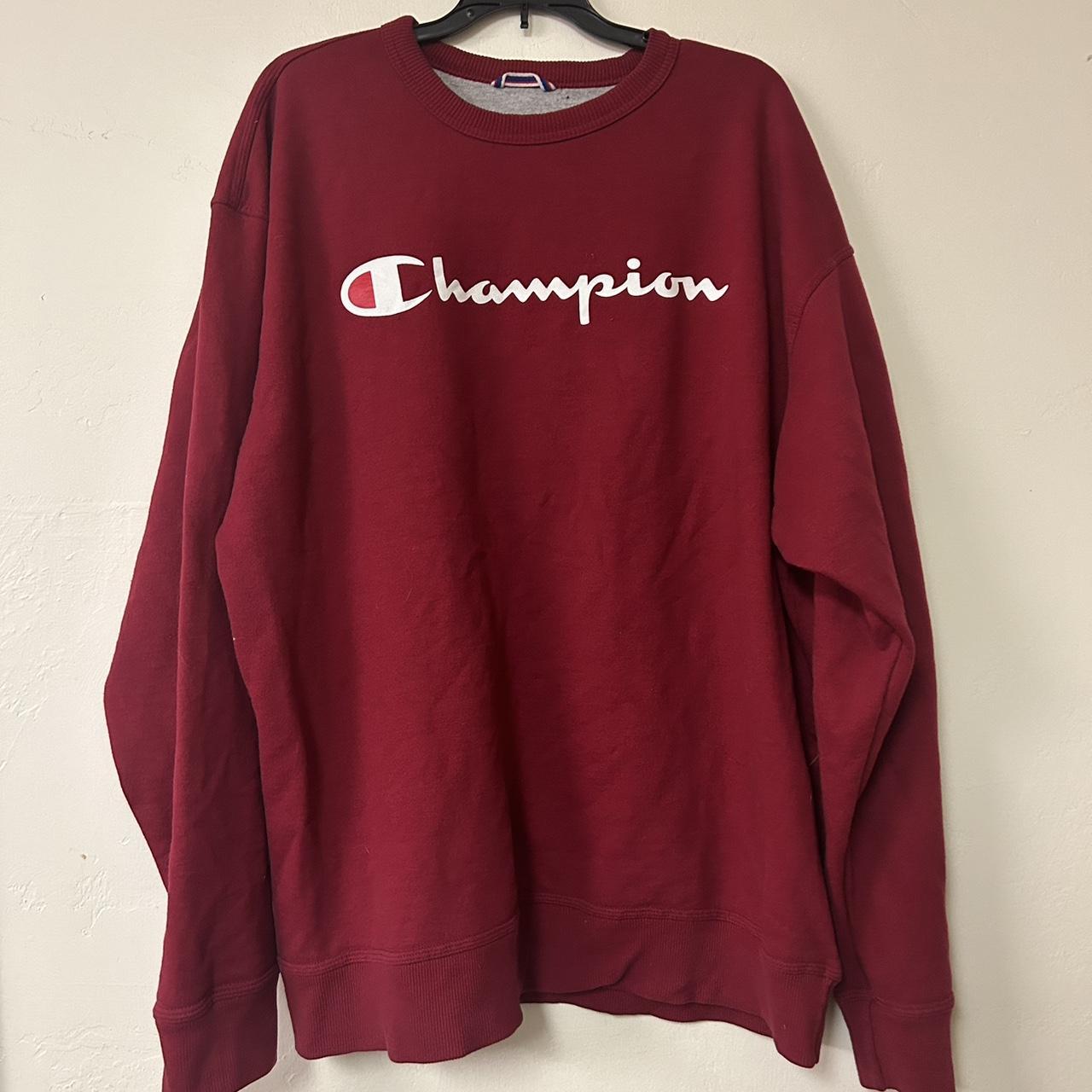 2xl xxl champion burgundy and crewneck pullover