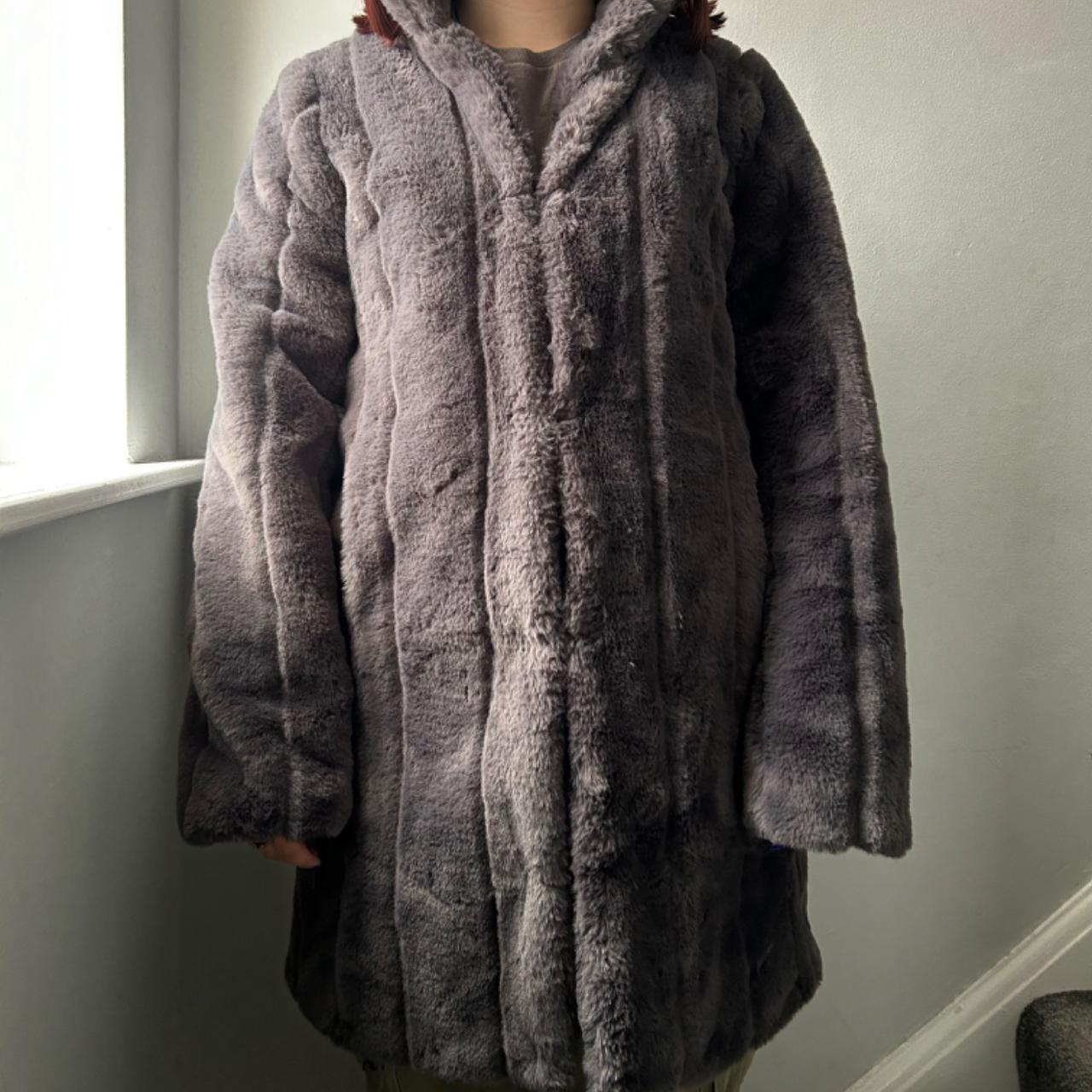 Dorothy perkins grey fur coat hotsell