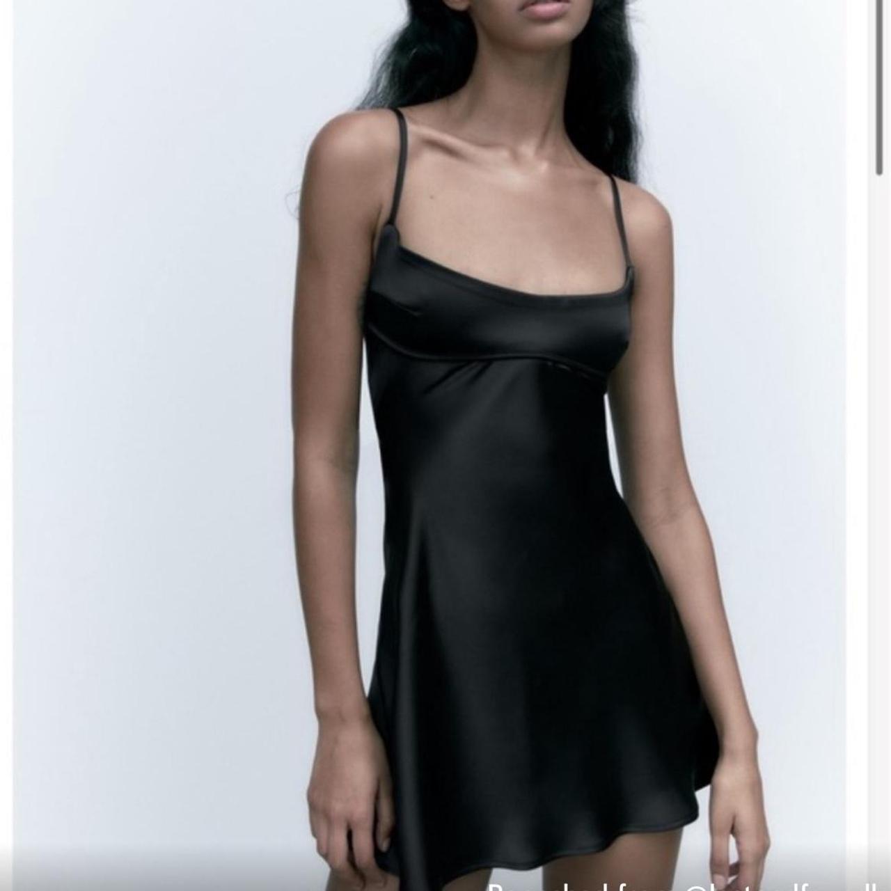 Black Silk Dress Zara Slip Dress Black ZARA Black Satin Slip