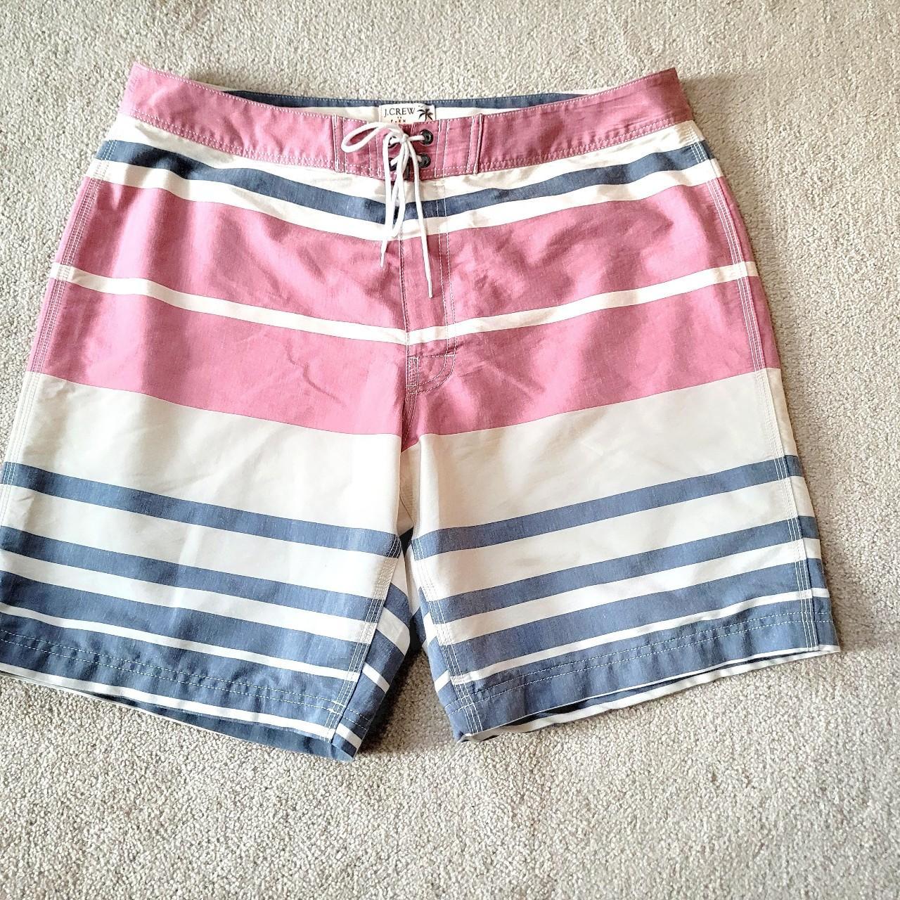 Crew Men's Striped Board Shorts Swim Trunks Size 36 Depop