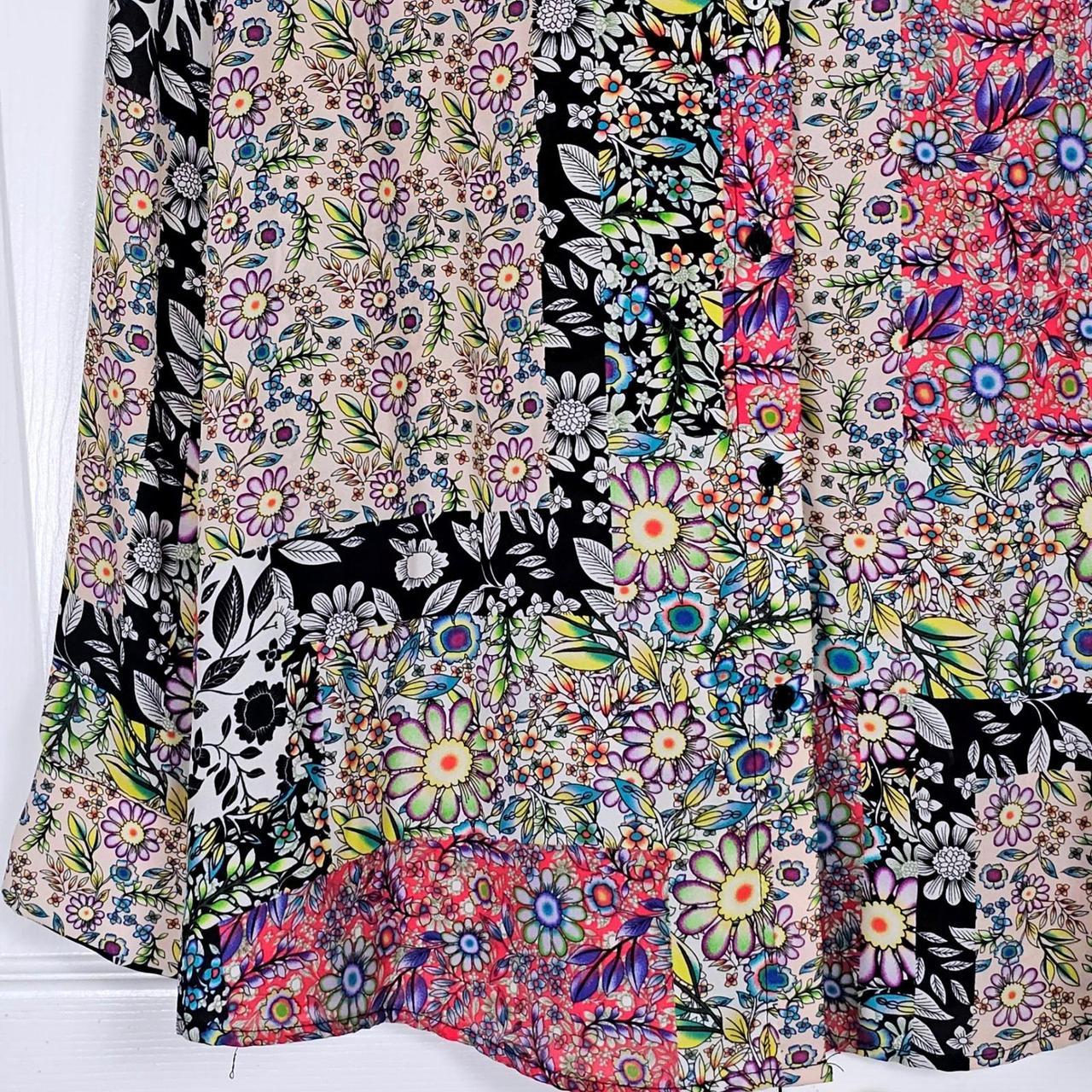 Preloved Women's Blouse - Multi - L – Patchwork F… - image 3