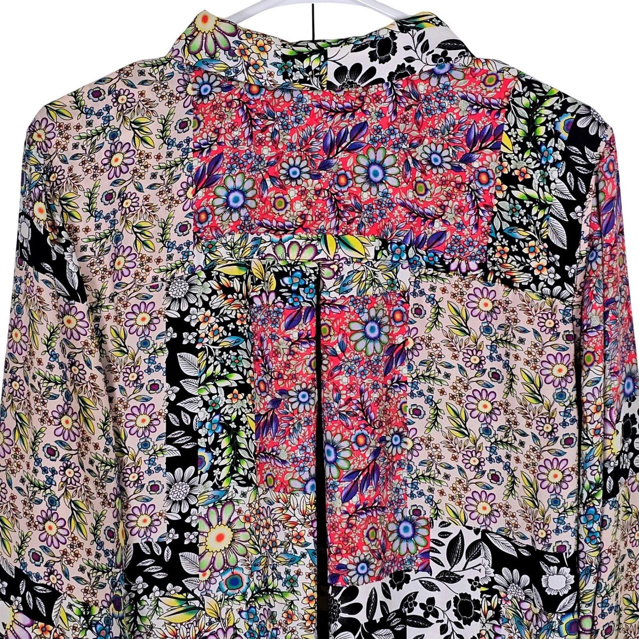 Preloved Women's Blouse - Multi - L – Patchwork F… - image 5