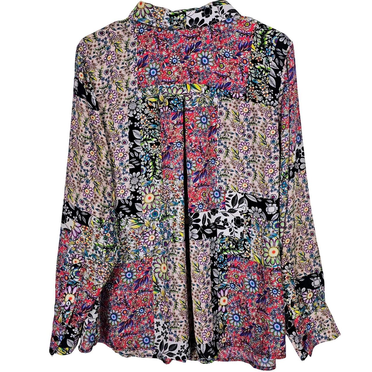 Preloved Women's Blouse - Multi - L – Patchwork F… - image 4