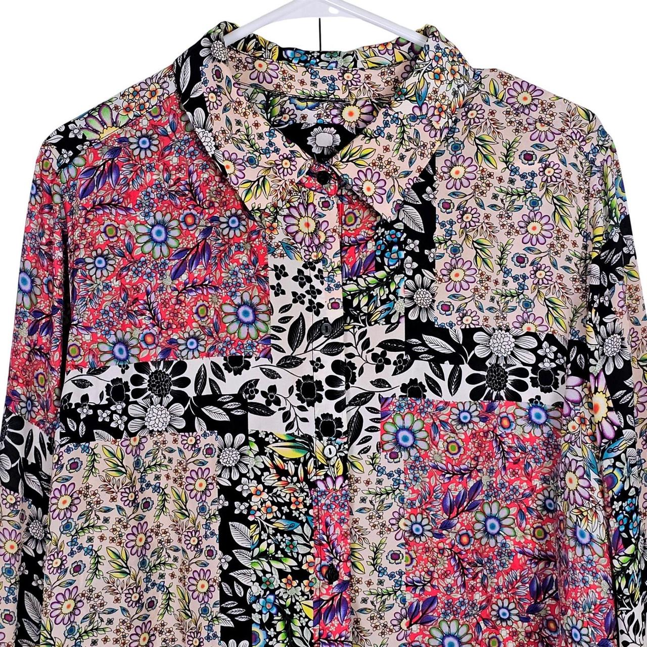 Preloved Women's Blouse - Multi - L – Patchwork F… - image 2